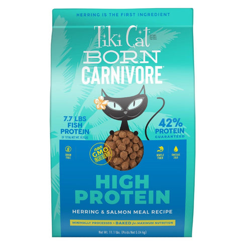 Tiki Cat Born Carnivore Herring & Salmon Dry Cat Food 11.1lb - Poudre Pet & Feed Supply